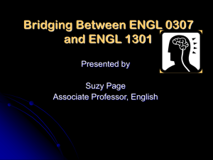 Bridging Between ENGL 0307 and 1301