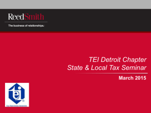 State _ Local Tax Seminar (03.25.2015) - TEI - Detroit Chapter