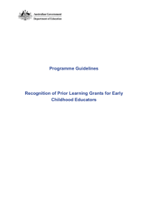 Programme Guidelines - Department of Education and Training