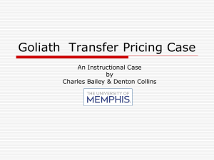 Procedures for Goliath Transfer Pricing Case