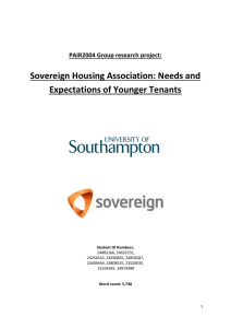 Sovereign Housing Association: Needs and Expectations of