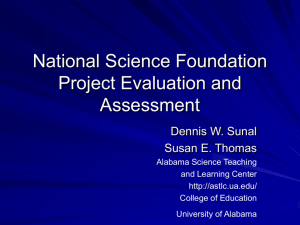 Evaluation and Assessment of National Science Foundation Projects