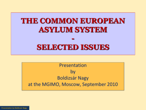 The Common European Asylum System—Selected