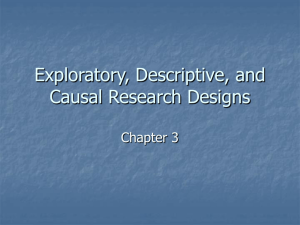 Chapter 3: Exploratory, Descriptive, and Causal Research Designs