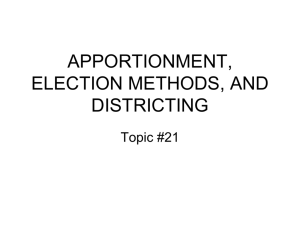 apportionment, election methods, and districting