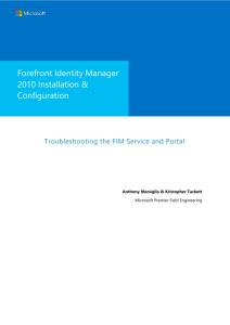 Troubleshooting the FIM Service and Portal