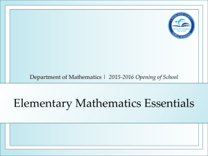 Elementary Mathematics - Miami
