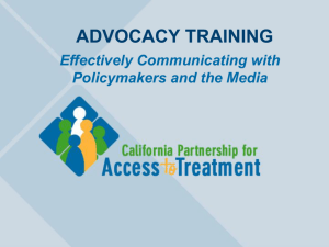 Effectively Communicating with Policy Leaders and the News Media