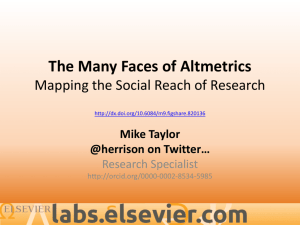 Getting to grips with Altmetrics as a Journal Editor