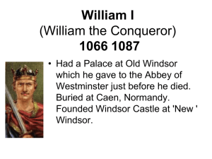 William I (William the Conqueror) 1066 1087