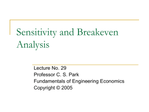 Sensitivity and Breakeven Analysis