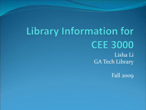 Library Information for CEE3000