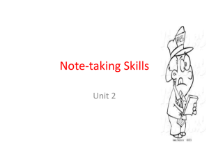 Note-taking Skills