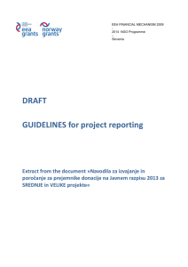 GUIDELINES for project reporting