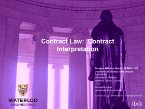 Contract Law: Interpretation - Electrical and Computer Engineering
