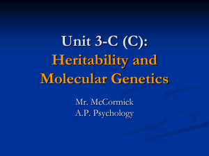 A.P. Psychology 3-C (C) - Heritability and Molecular Genetics
