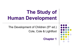 Chapter 1: The Study of Human Development