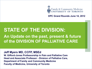 State of the Division - Department of Family and Community Medicine