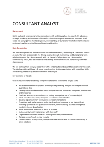 CONSULTANT ANALYST Background KAE is a vibrant, dynamic