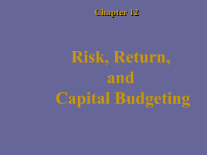 Chapter 12: Risk, Return, and Capital Budgeting