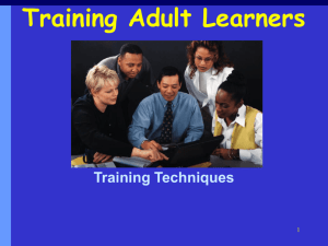 PowerPoint Presentation - Adult Learners