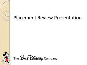 Placement Review Presentation - The Walt Disney Company