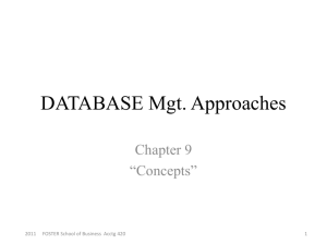 DATABASE Mgt. Approaches