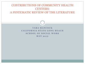 contributions of community health centers: a systematic review of the