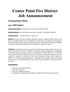 Center Point Fire District Job Announcement Training/Safety Officer