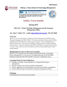 Syllabus / Course Schedule