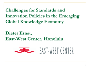 Challenges for Standards and Innovation Policies in the Emerging