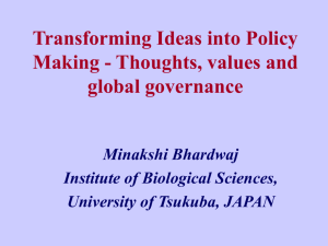 Transforming ideas into policy making