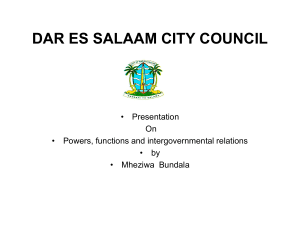 Dar Es Salam City Council - South African Cities Network