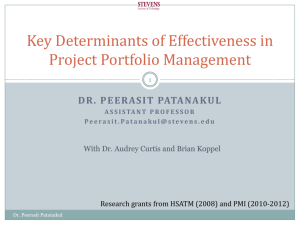 Key Determinants of Effectiveness in Project Portfolio Management