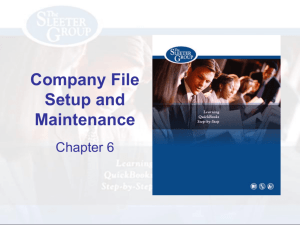 Chapter 10 Company File Setup and Maintenance