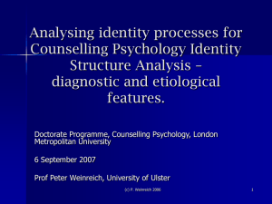 Analysing identity processes for Counselling Psychology Identity