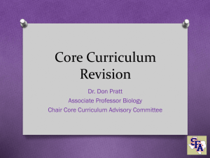 Core Curriculum Revision