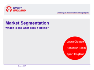 Market Segmentation - County Durham Sport