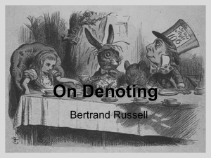Russell. "On Denoting" - University of San Diego Home Pages