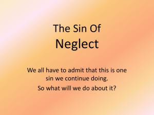 The Sin Of Neglect - Simple Bible Studies