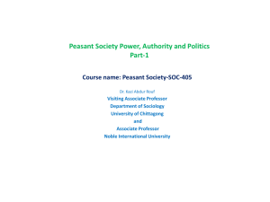 Week-8 Power, politics peasant society