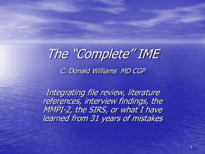 The 'Complete' IME: Integrating the file review with literature