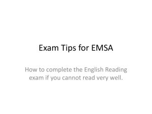 Exam Tips for EMSA - Miss Amy's English