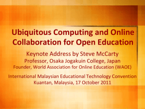 Ubiquitous Computing and Online Collaboration for Open