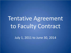 Tentative Agreement to Faculty Contract