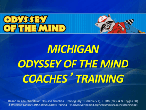 Coaches Training PowerPoint - Michigan Odyssey of the Mind