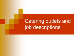 Catering outlets and job descriptions
