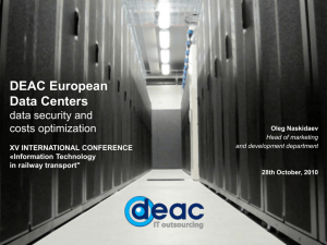 DEAC European data centers – data safety and cost optimization
