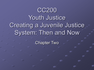 CC200 Youth Justice Creating a Juvenile Justice System: Then and