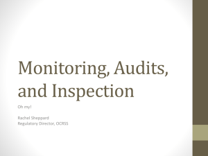 Monitoring, Audits, and Inspection